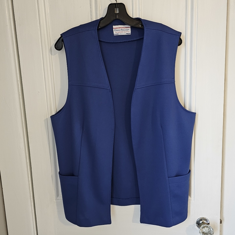 Vintage 70s Womens Florence Henderson American Collection Open Vest Brady Bunch